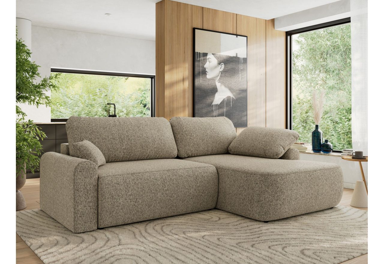 Narożnik CUBO L - strona prawa - ciemnobeżowy, struktura