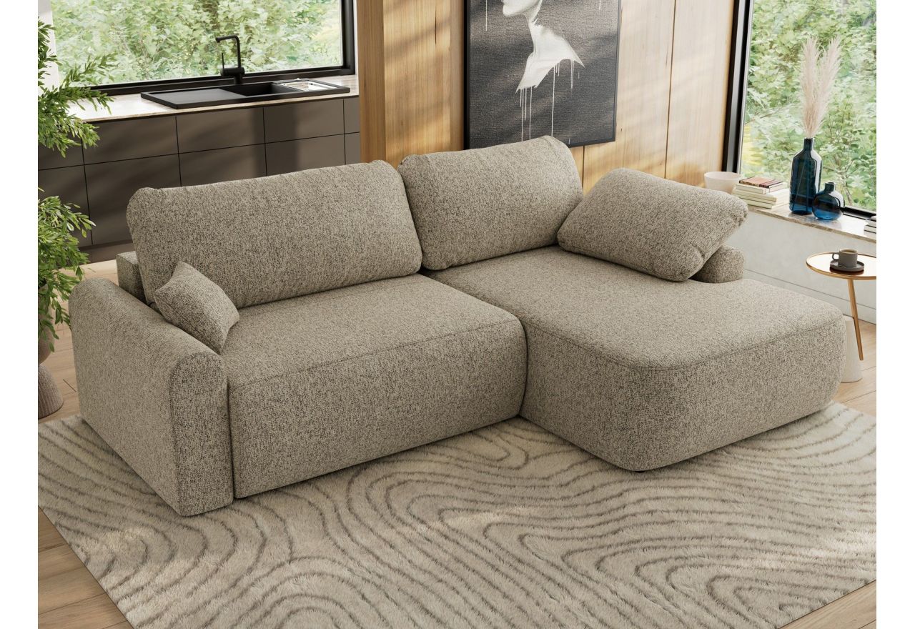 Narożnik CUBO L - strona prawa - ciemnobeżowy, struktura