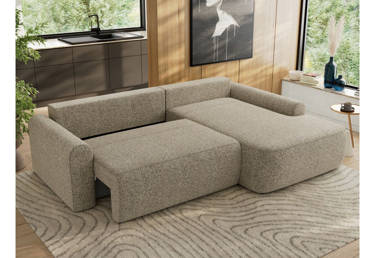 Narożnik CUBO L - strona prawa - ciemnobeżowy, struktura