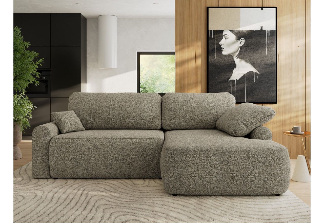 Narożnik CUBO L - strona prawa - szary, struktura