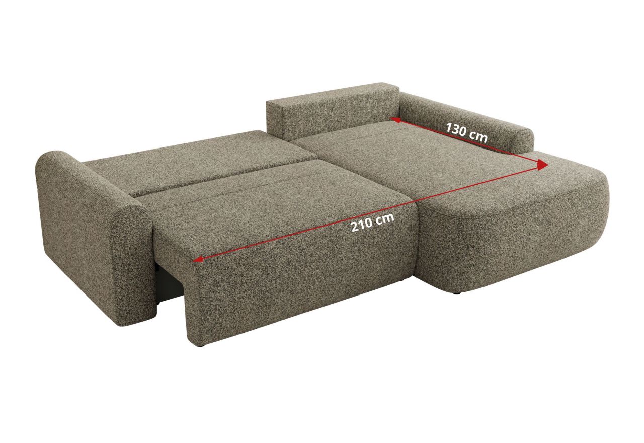 Narożnik CUBO L - strona prawa - szary, struktura