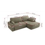 Narożnik CUBO L - strona prawa - szary, struktura