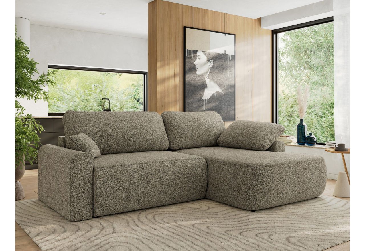 Narożnik CUBO L - strona prawa - szary, struktura