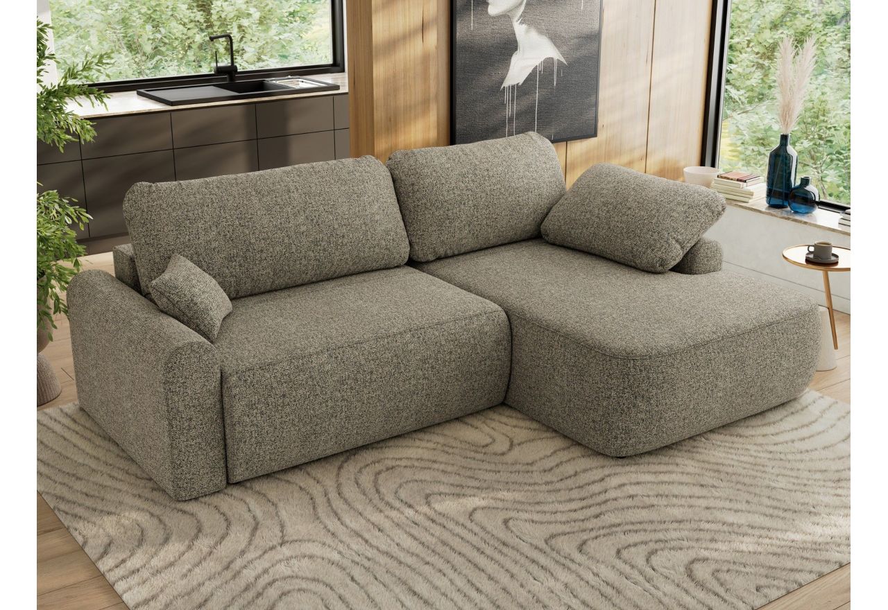 Narożnik CUBO L - strona prawa - szary, struktura