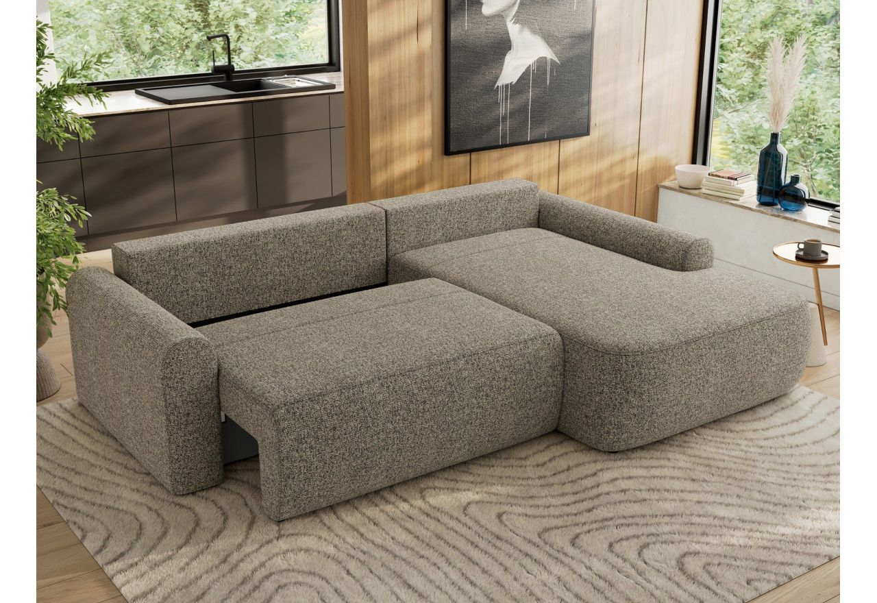 Narożnik CUBO L - strona prawa - szary, struktura