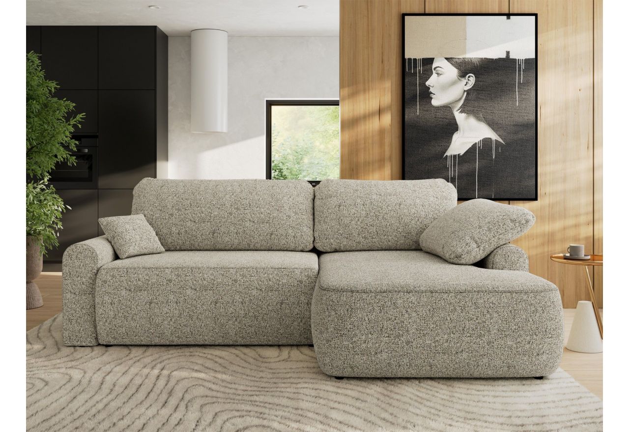 Narożnik CUBO L - strona prawa - beżowy, struktura