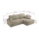 Narożnik CUBO L - strona prawa - beżowy, struktura