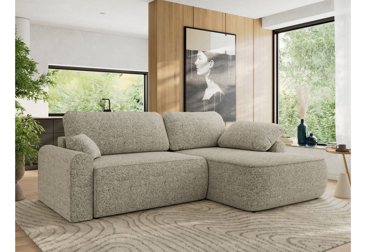 Narożnik CUBO L - strona prawa - beżowy, struktura