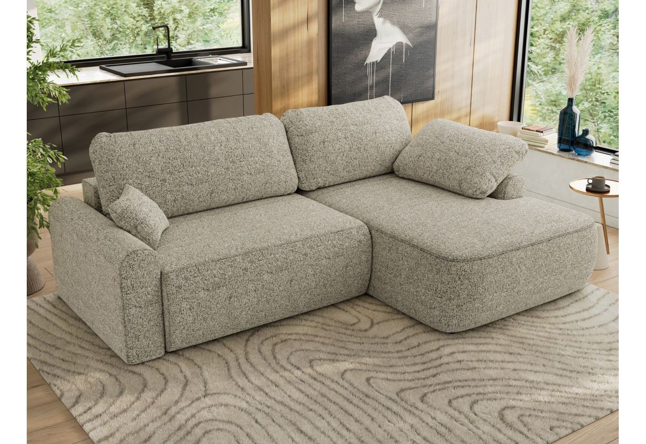 Narożnik CUBO L - strona prawa - beżowy, struktura