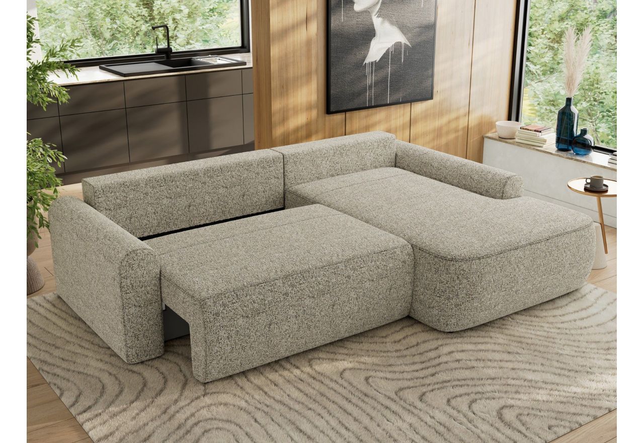 Narożnik CUBO L - strona prawa - beżowy, struktura