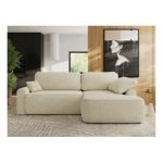 Narożnik CUBO L - strona prawa - kremowy, struktura