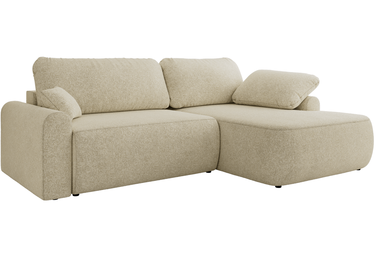 Narożnik CUBO L - strona prawa - kremowy, struktura