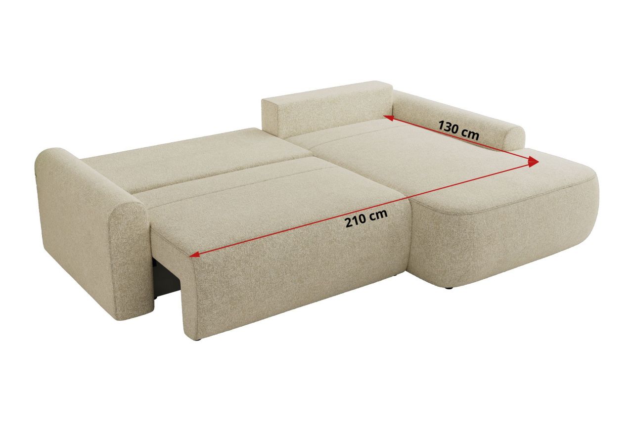 Narożnik CUBO L - strona prawa - kremowy, struktura