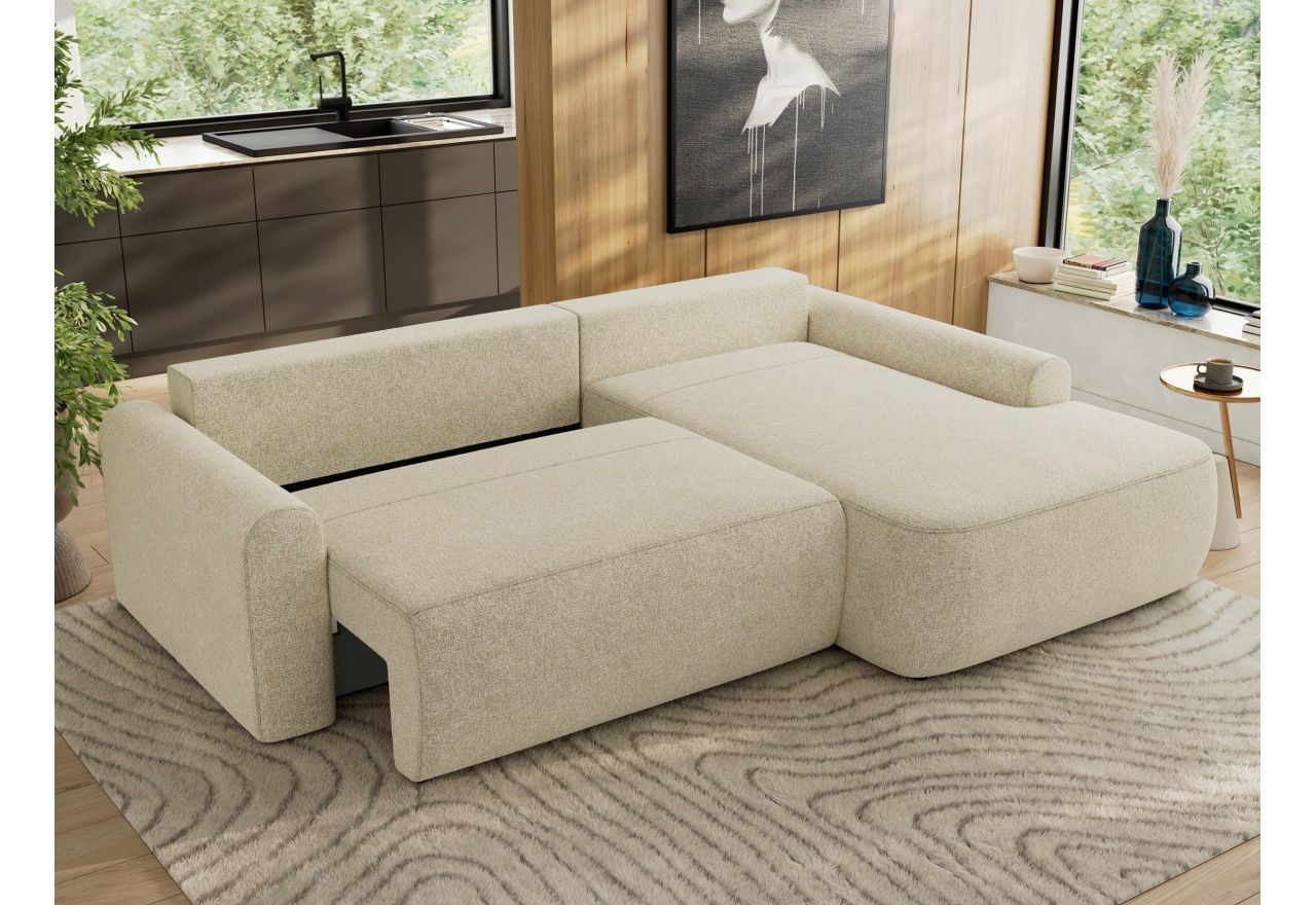 Narożnik CUBO L - strona prawa - kremowy, struktura