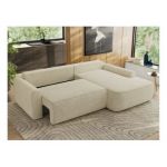 Narożnik CUBO L - strona prawa - kremowy, struktura