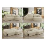 Narożnik CUBO L - strona prawa - kremowy, struktura