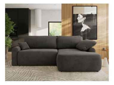 Narożnik CUBO L - strona prawa - ciemnoszary, welwet