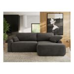 Narożnik CUBO L - strona prawa - ciemnoszary, welwet