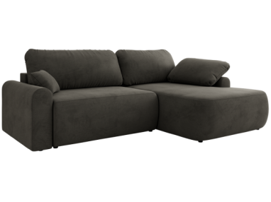 Narożnik CUBO L - strona prawa - ciemnoszary, welwet