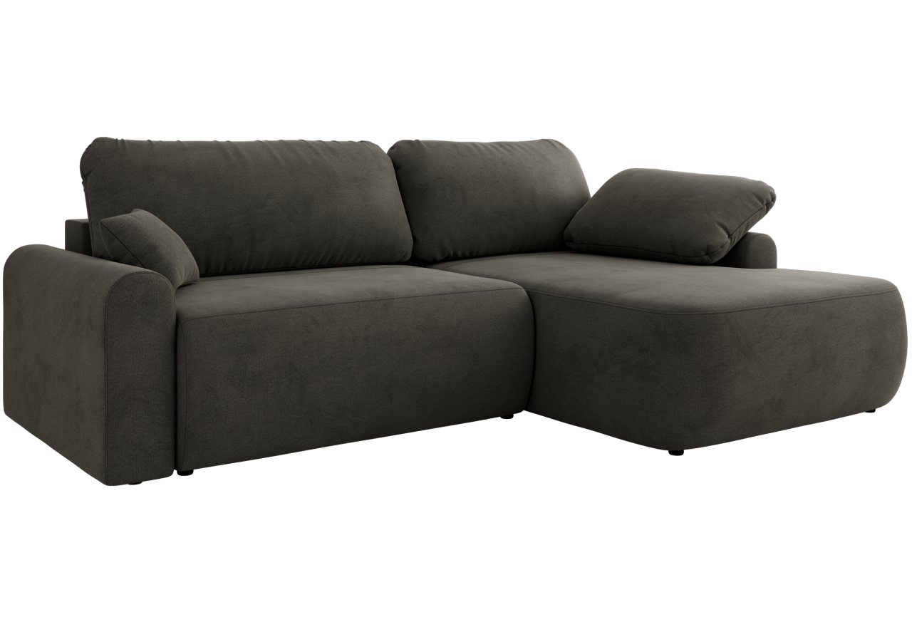 Narożnik CUBO L - strona prawa - ciemnoszary, welwet