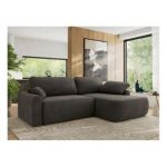 Narożnik CUBO L - strona prawa - ciemnoszary, welwet