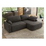 Narożnik CUBO L - strona prawa - ciemnoszary, welwet