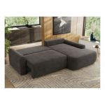 Narożnik CUBO L - strona prawa - ciemnoszary, welwet