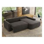 Narożnik CUBO L - strona prawa - ciemnoszary, welwet