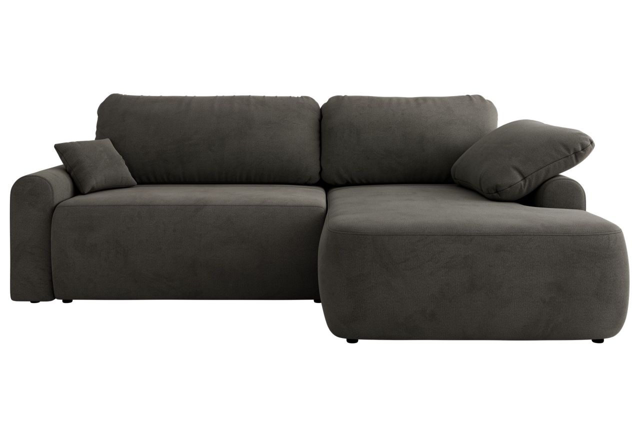 Narożnik CUBO L - strona prawa - ciemnoszary, welwet