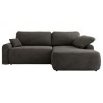 Narożnik CUBO L - strona prawa - ciemnoszary, welwet