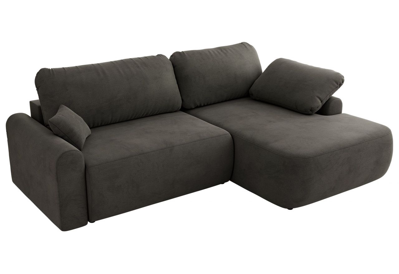 Narożnik CUBO L - strona prawa - ciemnoszary, welwet