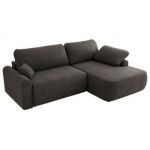 Narożnik CUBO L - strona prawa - ciemnoszary, welwet