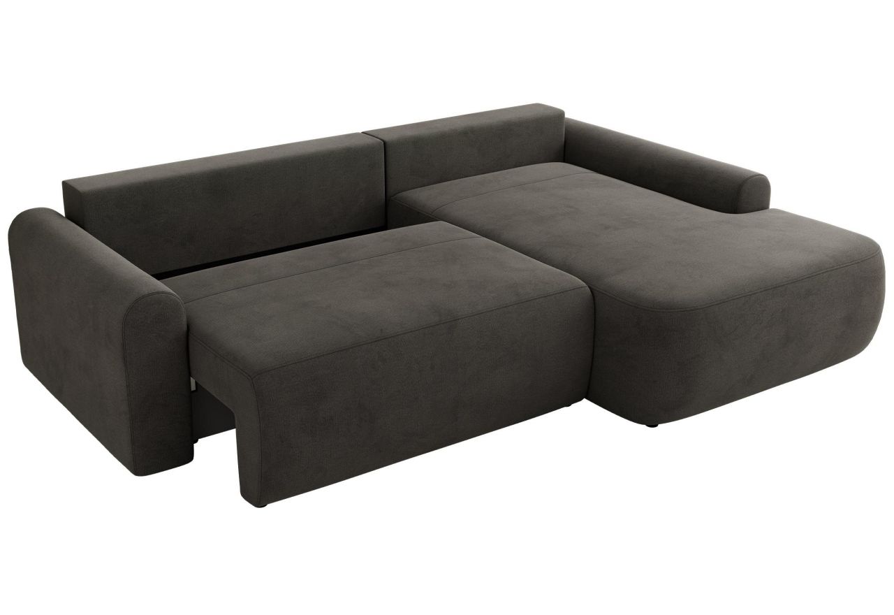 Narożnik CUBO L - strona prawa - ciemnoszary, welwet