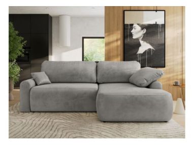 Narożnik CUBO L - strona prawa - jasnoszary, welwet