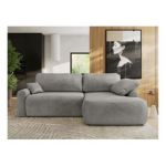 Narożnik CUBO L - strona prawa - jasnoszary, welwet