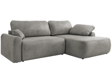 Narożnik CUBO L - strona prawa - jasnoszary, welwet