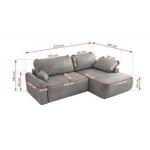 Narożnik CUBO L - strona prawa - jasnoszary, welwet