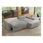 Narożnik CUBO L - strona prawa - jasnoszary, welwet