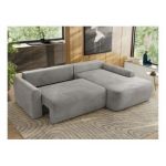 Narożnik CUBO L - strona prawa - jasnoszary, welwet