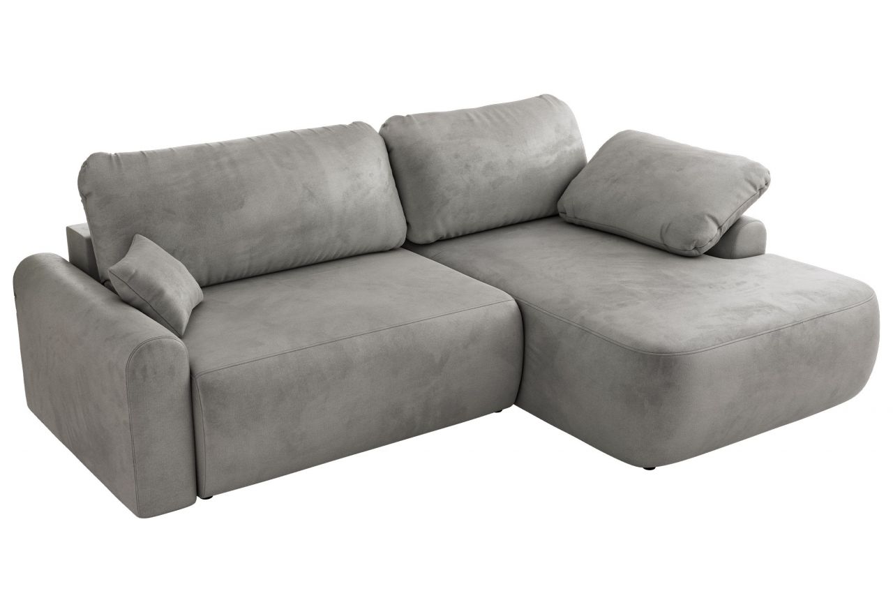 Narożnik CUBO L - strona prawa - jasnoszary, welwet