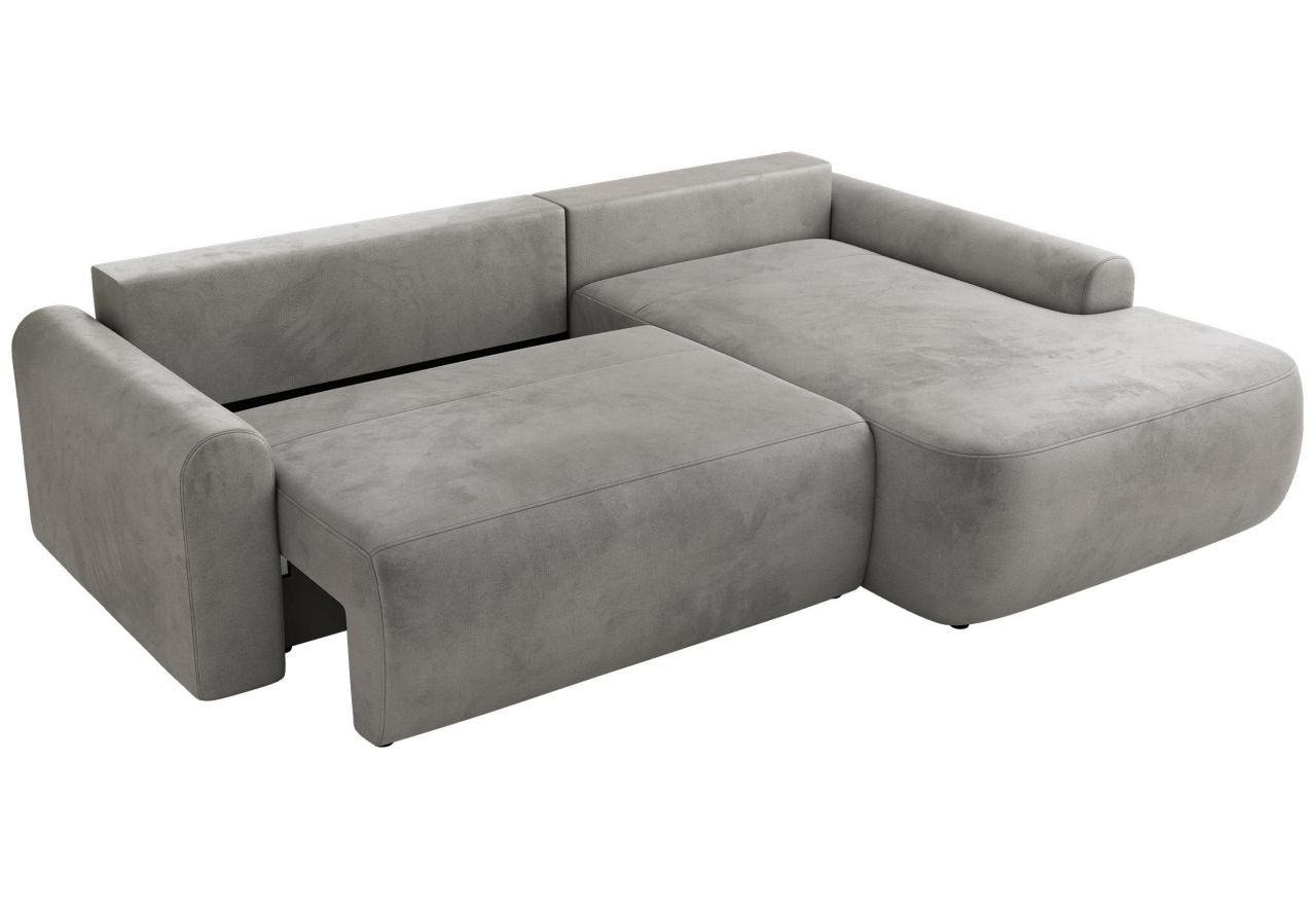 Narożnik CUBO L - strona prawa - jasnoszary, welwet