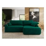Narożnik CUBO L - strona prawa - ciemnozielony, welwet