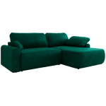 Narożnik CUBO L - strona prawa - ciemnozielony, welwet