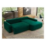 Narożnik CUBO L - strona prawa - ciemnozielony, welwet