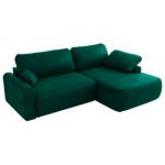 Narożnik CUBO L - strona prawa - ciemnozielony, welwet
