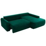 Narożnik CUBO L - strona prawa - ciemnozielony, welwet