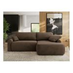 Narożnik CUBO L - strona prawa - brązowy, welwet