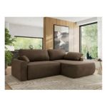 Narożnik CUBO L - strona prawa - brązowy, welwet