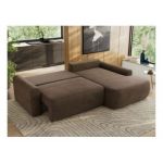 Narożnik CUBO L - strona prawa - brązowy, welwet