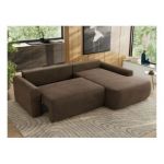 Narożnik CUBO L - strona prawa - brązowy, welwet